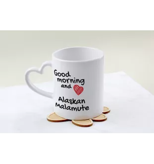 Alaskan Malamute, Alaskischer Malamute - Tasse mit Hund, entzückende Tasse mit herzförmigem Henkel, universelles Geschenk der Marke Art-Dog