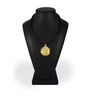 Akita, Akita Inu - keychain and necklace with a dog in a box, high-quality gold-plated product, Art-Dog brand