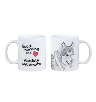 Alaskan Malamute kubek z psem good morning Art-Dog