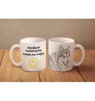 Alaskan Malamute, Alaskischer Malamute - Tasse mit Hund, fröhliche Tasse für Hundeliebhaber, personalisiertes Geschenk der Marke Art-Dog