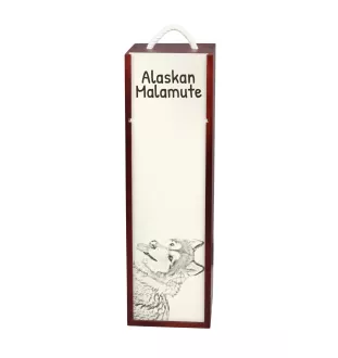 Alaskan Malamute, Alaskischer Malamute - Weinbox mit Hund, Alkoholbox mit Grafik, personalisierte Geschenkbox der Marke Art-Dog