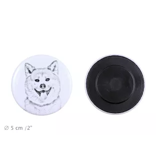 Akita, Akita Inu Magnet mit einem Hundepfotenabdruck, außergewöhnlich leicht, starker Magnet, handgefertigtes Produkt der Marke Art-Dog