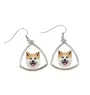 Akita, Akita Inu - boucles d'oreilles avec une photo et un motif de chien géométrique Art-Dog