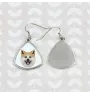 Akita, Akita Inu - boucles d'oreilles avec une photo et un motif de chien géométrique Art-Dog
