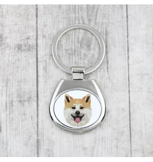 Akita, Akita Inu - porte-clés géométrique avec photo et inscription Art-Dog