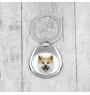 Akita, Akita Inu - geometric keychain with a photo and the inscription Art-Dog