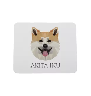Akita, Akita Inu - geometrisches Mauspad mit Bild und Aufschrift von Art-Dog