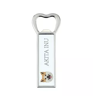 Akita, Akita Inu - Flaschenöffner mit Bild und Aufschrift für Bier von Art-Dog