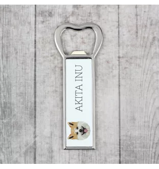 Akita, Akita Inu - bottle opener with a picture and inscription for beer by Art-Dog