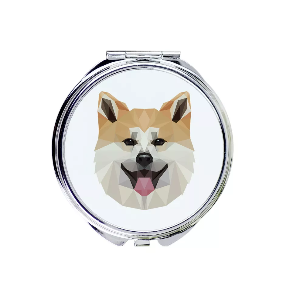 Akita, Akita Inu - Spiegel mit Foto und geometrischem Aufdruck der Marke Art-Dog
