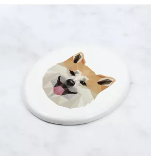 Akita, Akita Inu - une plaque avec une photo et un motif géométrique de la marque Art-Dog