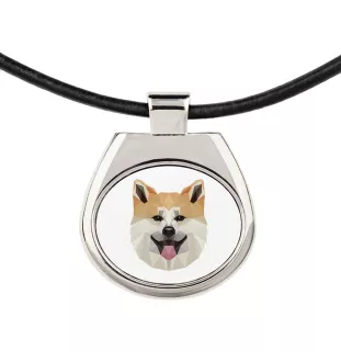 Akita, Akita Inu - Halskette mit einem Foto und einem geometrischen Schriftzug der Marke Art-Dog