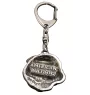 American Bulldog, Old Country Bulldog - Silver-plated key ring with dog, handbag decoration, backpack pendant by Art-Dog brand