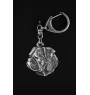 American Bulldog, Old Country Bulldog - Silver-plated key ring with dog, handbag decoration, backpack pendant by Art-Dog brand