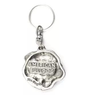 American Bulldog, Old Country Bulldog - Silver-plated dog pendant, handbag decoration, backpack pendant by Art-Dog brand