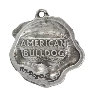 American Bulldog, Old Country Bulldog - Silver-plated dog pendant, handbag decoration, backpack pendant by Art-Dog brand