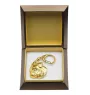American Bulldog, Old Country Bulldog - Gilded key ring with dog in gift box, handbag decoration, luxury accessory by Art-Dog brand