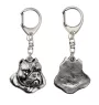 American Bully - Silver-plated key ring with dog, handbag decoration, backpack pendant by Art-Dog brand