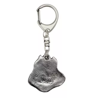 American Bully - Silver-plated key ring with dog, handbag decoration, backpack pendant by Art-Dog brand