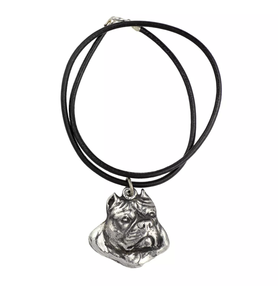 American Bully - collier avec un chien, pendentif en plaqué argent pour les fans de chiens, bijoux uniques de la marque Art-Dog
