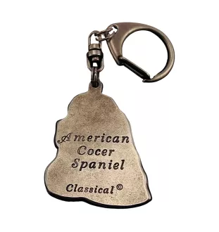 Amerikanischer Cocker Spaniel, American Cocker Spaniel - Versilberter Schlüsselanhänger mit Hund, Handtaschen-Dekoration, Rucksack-Anhänger der Marke Art-Dog