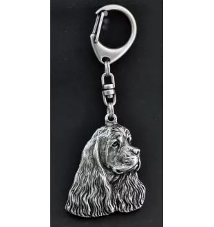 Cocker Américain - Porte-clés argenté avec chien, décoration de sac à main, pendentif de sac à dos par la marque Art-Dog
