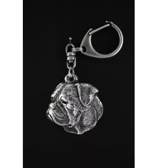 American Bulldog, Old Country Bulldog - Silver-plated key ring with a dog in a gift box, handbag decoration, backpack pendant by Art-Dog brand
