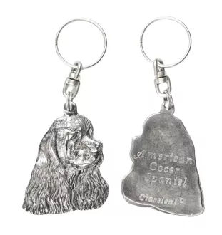 Amerikanischer Cocker Spaniel, American Cocker Spaniel - Versilberte Hund Anhänger, Handtasche Dekoration, Rucksack-Anhänger von Art-Dog Marke