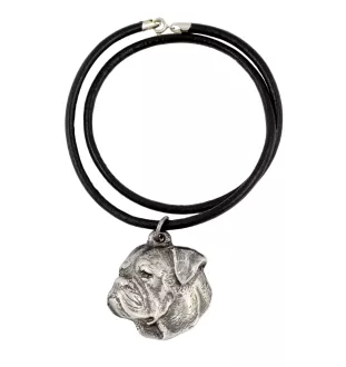 American Bulldog, Amerikanische Bulldogge - Halskette mit Hund, versilberter Anhänger für Hundefans, einzigartiger Schmuck der Marke Art-Dog
