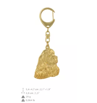 Cocker Américain - Porte-clés doré avec chien, décoration de sac à main, accessoire de luxe de la marque Art-Dog