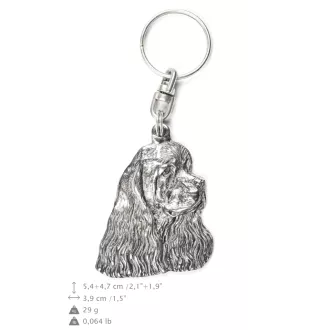 Cocker Américain - Pendentif argenté avec un chien dans une boîte décorative, décoration de sac à main, pendentif de sac à dos par la marque Art-Dog