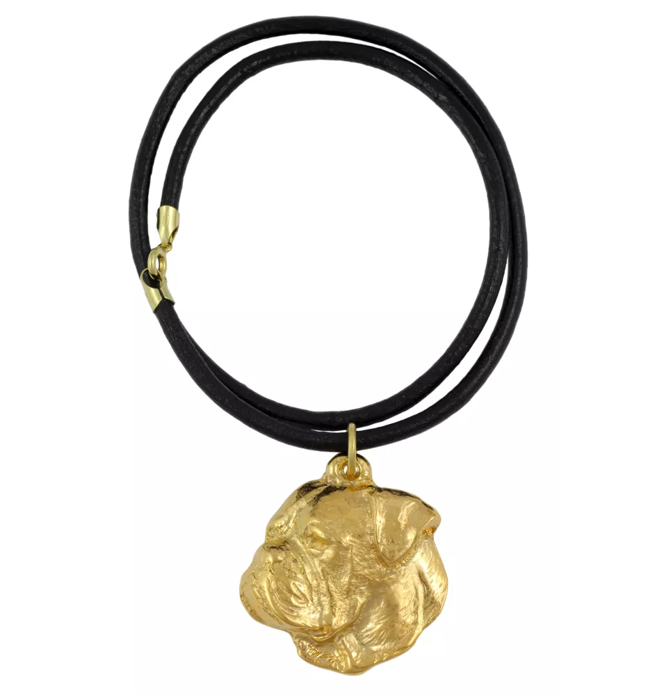 American Bulldog, Old Country Bulldog - Dog necklace, gold-plated pendant for dog fan, unique jewellery by Art-Dog brand