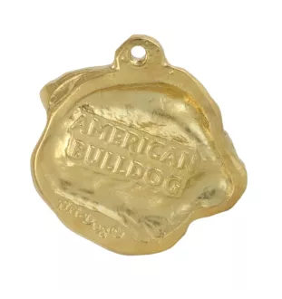 Bouledogue américain - Collier pour chien, pendentif plaqué or pour fan de chien, bijoux uniques de la marque Art-Dog