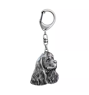 Amerikanischer Cocker Spaniel, American Cocker Spaniel - Versilberter Schlüsselanhänger mit Hund in einer Geschenkbox, Handtaschenschmuck, Rucksackanhänger der Marke Art-Dog