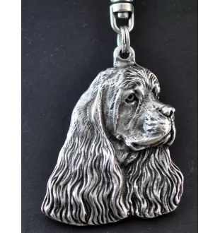 Amerikanischer Cocker Spaniel, American Cocker Spaniel - Versilberter Schlüsselanhänger mit Hund in einer Geschenkbox, Handtaschenschmuck, Rucksackanhänger der Marke Art-Dog