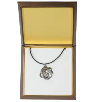 American Bulldog, Old Country Bulldog - Dog necklace in gift box, silver-plated locket for dog fan, striking pendant by Art-Dog brand