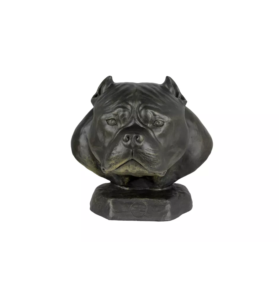 American Bully I - dog bust, large dog head for the garden, unique living room decoration by Art-Dog brand