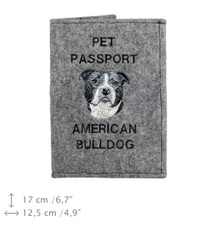 Bouledogue américain - Porte passeport pour chien, porte document, cadeau pour le voyageur de la marque Art-Dog