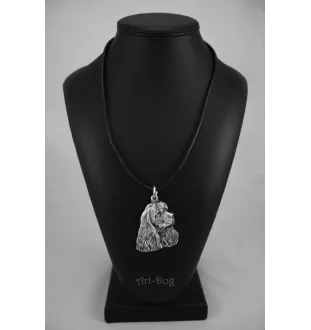 Cocker Américain - Collier de chien dans une boîte cadeau, médaillon argenté pour fan de chien, pendentif remarquable de la marque Art-Dog