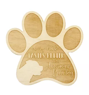 American Bulldog, Amerikanische Bulldogge - Tasse Untersetzer, graviert Untersetzer mit Hund, Geschenk für Hundeliebhaber von Art-Dog Marke