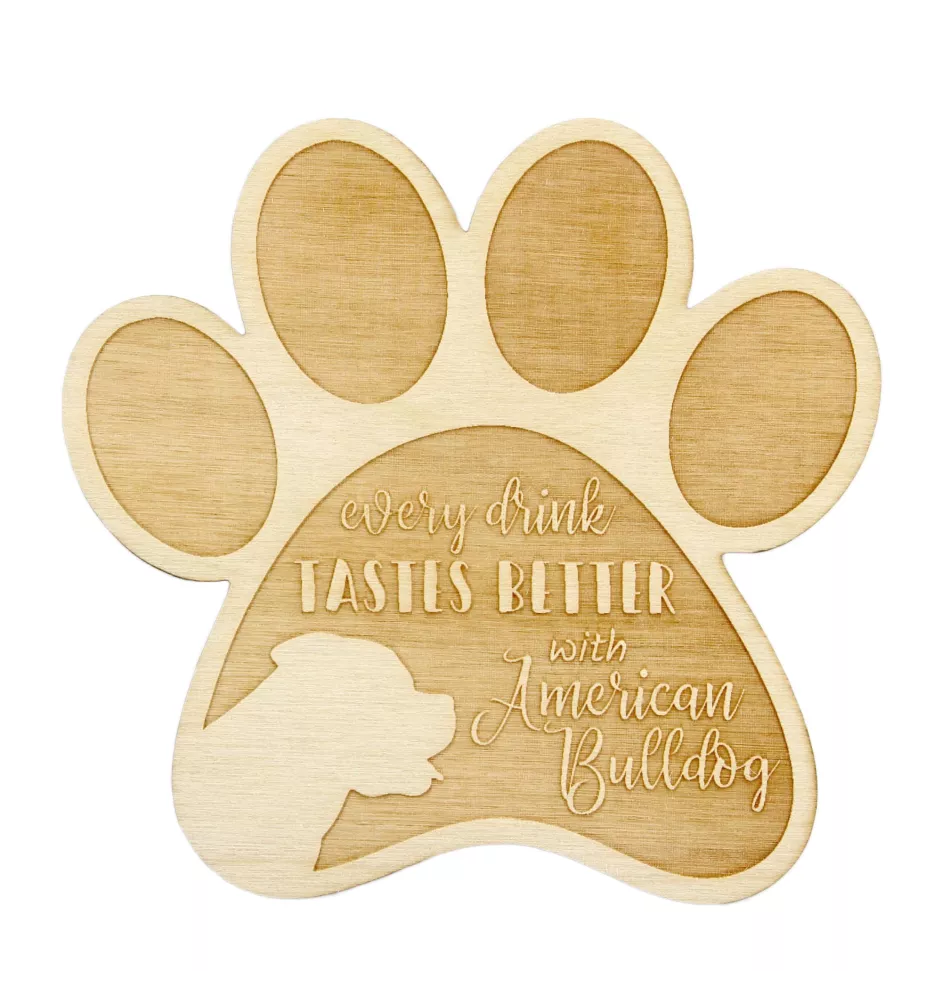Bouledogue américain - Sous-verre mug, sous-verre gravé avec chien, cadeau pour amoureux des chiens par la marque Art-Dog