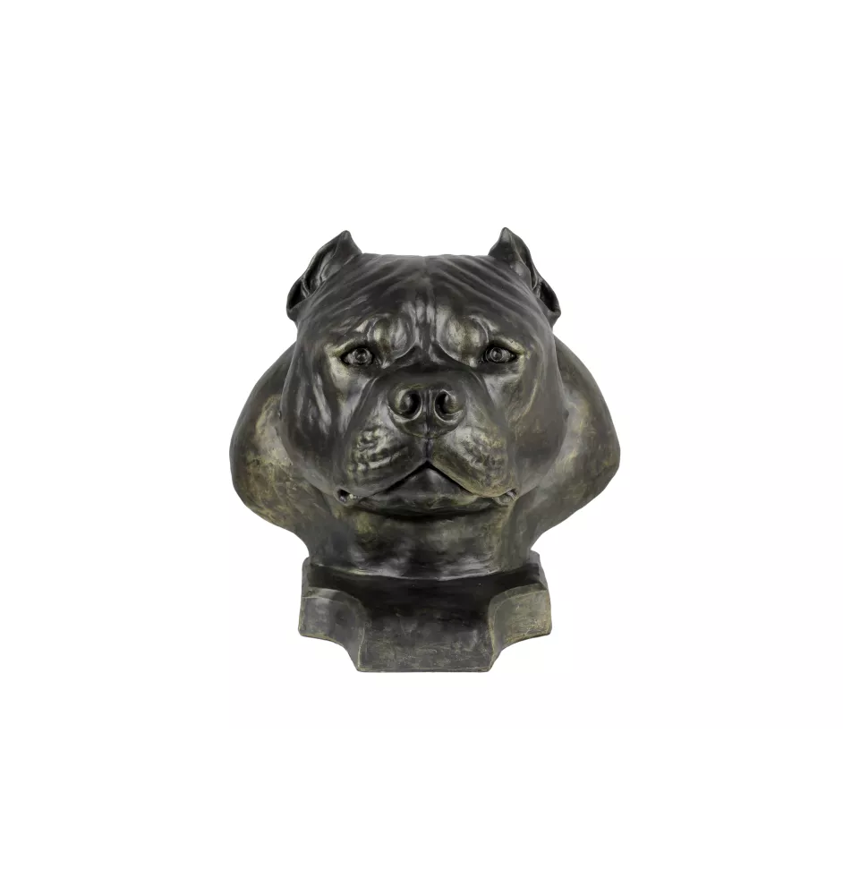 American Bully II - Urne für Hundeasche, Hundebüste, großer Hundekopf für den Garten von Art-Dog