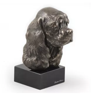 Cocker Américain - Statue de chien, buste sur socle en pierre, sculpture, trophée pour exposition canine par la marque Art-Dog