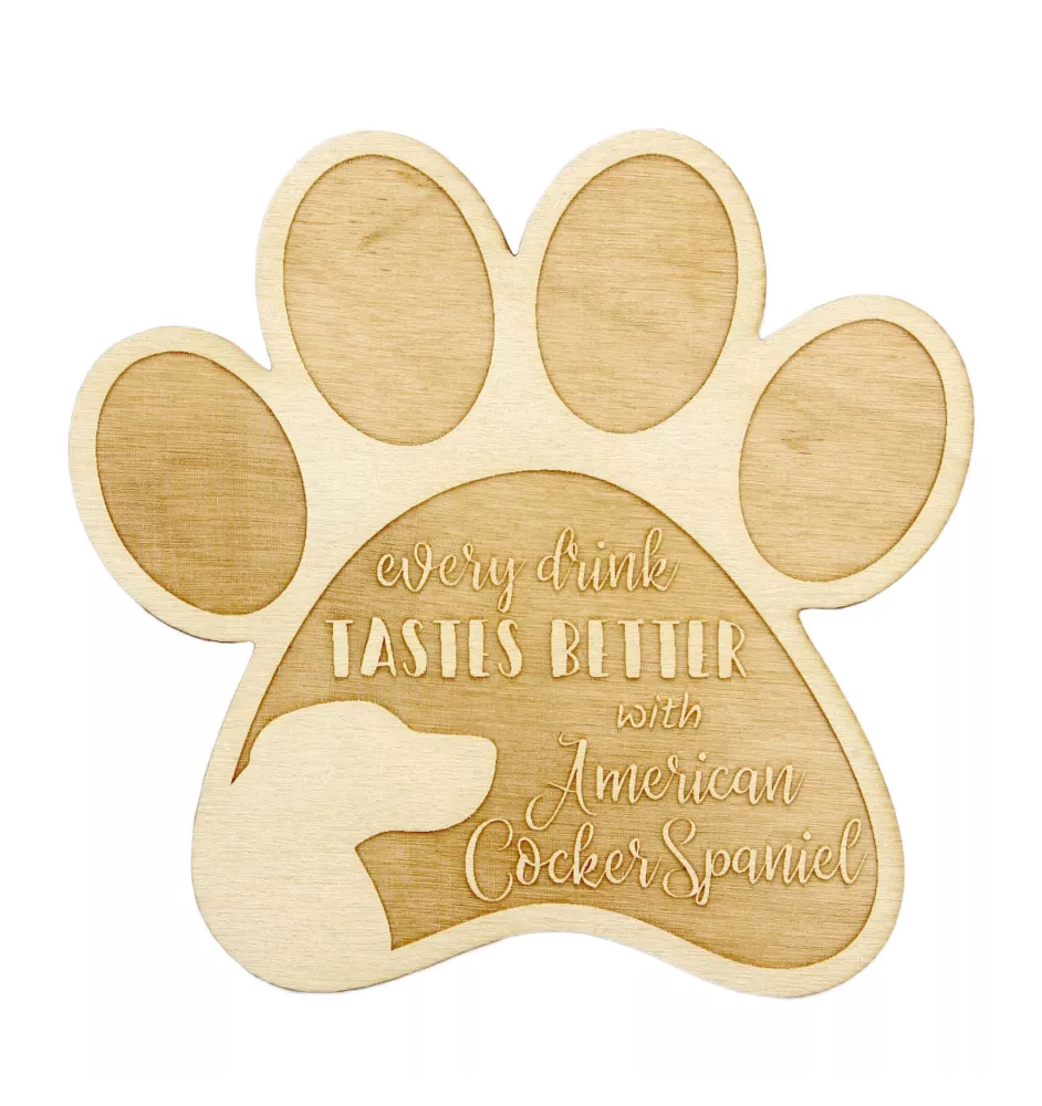 Amerikanischer Cocker Spaniel, American Cocker Spaniel - Tasse Untersetzer, graviert Untersetzer mit Hund, Geschenk für Hundeliebhaber von Art-Dog Marke