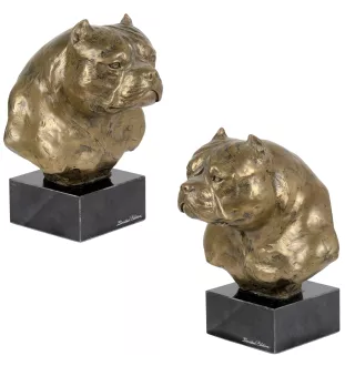 American Bully głowa na kamieniu Art-Dog