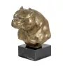 American Bully - Statue de chien, buste sur socle en pierre, sculpture, trophée pour exposition canine par la marque Art-Dog