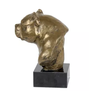 American Bully - Hundestatue, Büste auf Steinsockel, Skulptur, Trophäe für Hundeausstellung der Marke Art-Dog