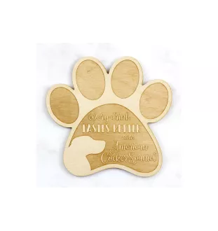 American Cocker Spaniel, Merry Cocker - Mug coaster, engraved coaster with dog, gift for dog lover by Art-Dog brand