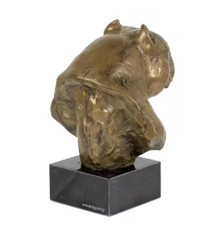 American Bully - Statue de chien, buste sur socle en pierre, sculpture, trophée pour exposition canine par la marque Art-Dog