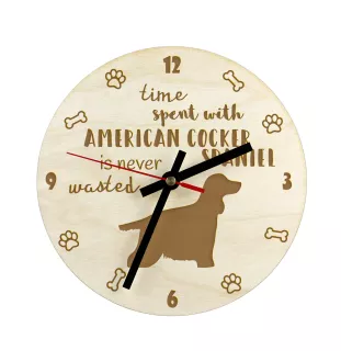 Cocker Américain - horloge avec chien, horloge en bois avec gravure, horloge personnalisée par Art-Dog